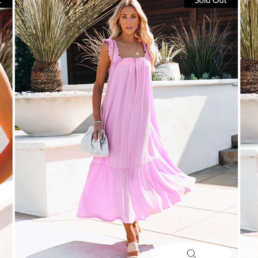 NWT - YOU ARE LOVED RUCHED STRAP MAXI DRESS - LAVENDER - Small